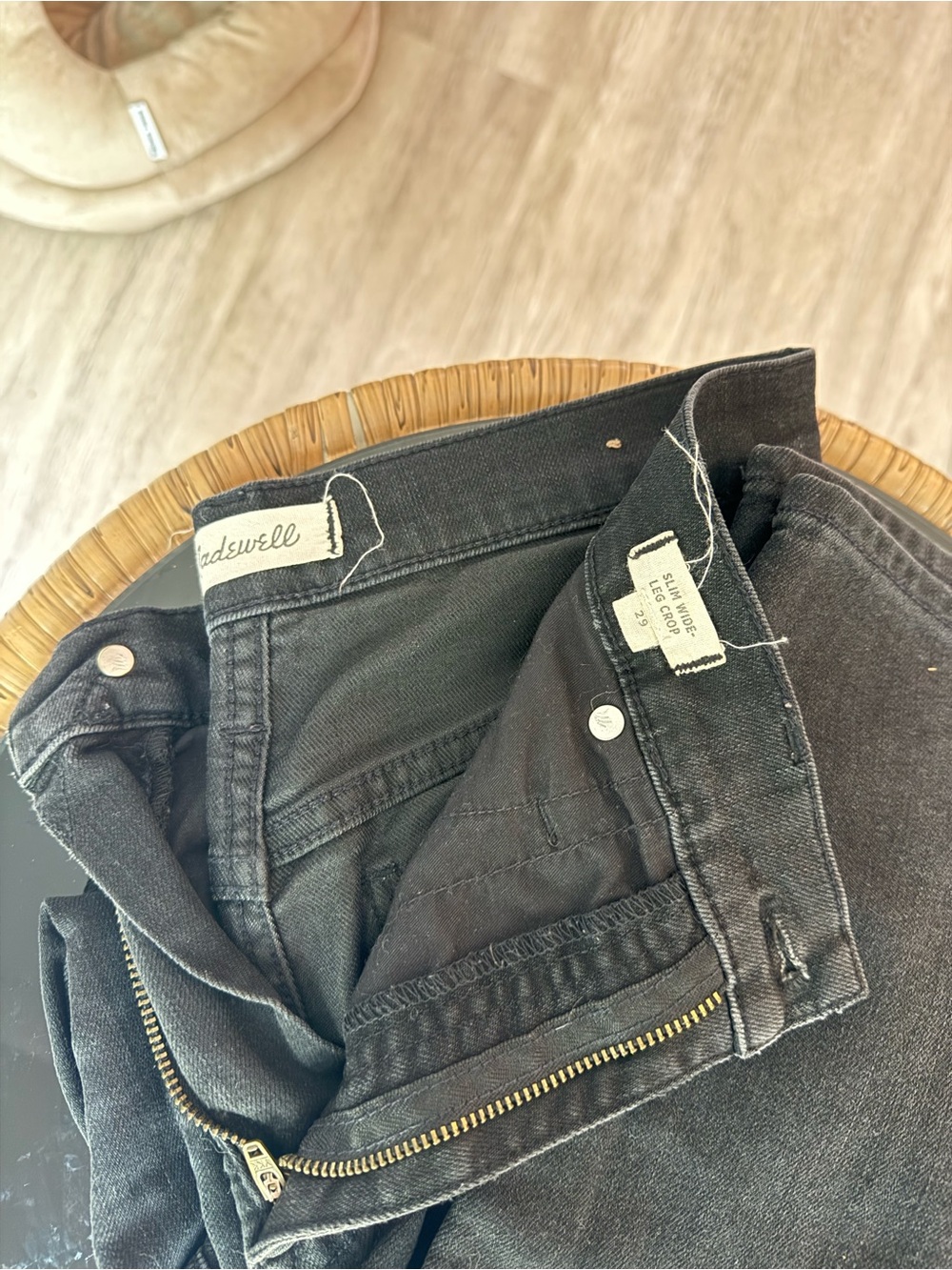 Madewell Washed Black Zip-Front Jeans